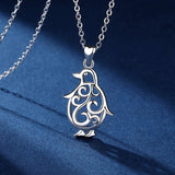 Authentic 925 Sterling Silver Animal Penguins Pendant Necklaces Fashion Trendy Jewelry for Women Gift High Quality