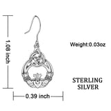 Authentic 925 Sterling Silver Celtics Knot Dangle Earrings for Women Girls Trendy Fashion Silver Jewelry Drop Earrings