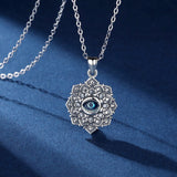 Authentic 925 Sterling Silver Evil Eye Pendant Necklace Vintage Retro Fashion Jewelry for Women Men Party Accessories