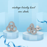 Authentic 925 Sterling Silver Lucky Celtics Knot Stud Earrings for Women Girls Gift Trendy Fashion Silver Jewelry