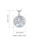 Elegant 925 Sterling Silver Tree of life Necklace Mother of Pearl Sterling Silver Jewelry with fine Jewelry box
