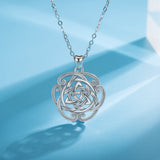 Genuine 925 Sterling Silver Celtics Knot Pendant Necklaces for Women Girls Romantic Gift Fashion Sterling-silver Jewelry