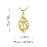 Genuine 925 Sterling Silver Leaf of Life Pendant Necklace Gold choker Fashion Jewelry for Women Anniversary Gift