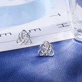 925 Sterling Silver Lucky Irish Celtics Knot Stud Earrings for Women Girls Gift Fashion Silver Jewelry Hot Sell