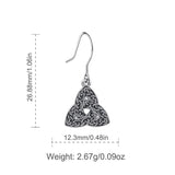 925 Sterling Silver Lucky Trinity Celtics Knot Dangle Earrings Fashion Jewelry for Women Girls Birthday Gift