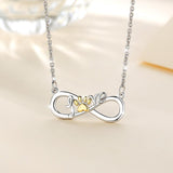 Infinite knot Pendant Dog & Cat Paw Silver Choker Necklace for Women 925 Sterling Silver Cat Pet Footprint Necklaces