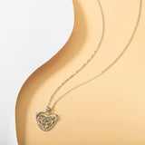 925 Sterling Silver Celtics Knot Heart Pendant Necklace Simple style Sterling-Silver-Jewelry for girl