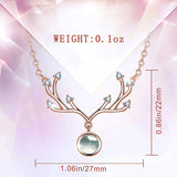 925 Sterling Silver 100 Language i love you Necklace Antlers Rose Gold Pendant Fashion Jewelry for Women Girls Gift