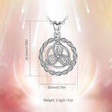 Sterling Silver Elegant Triquetra Pendants Solid Silver Celtic Knot Round Pendant necklace for man women Jewelry