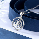 Sterling Silver Elegant Triquetra Pendants Solid Silver Celtic Knot Round Pendant necklace for man women Jewelry