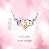 Sterling Silver Angel Mother Pendant Necklace 925 Solid Silver Heart Chain Necklaces Fashion Jewelry for Mom Gift