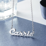 925 Sterling Silver Carrie Name Necklace Pendant Letters Necklaces with gift box Women Fashion Jewelry party gift