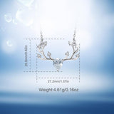 925 Sterling Silver Clear Cubic Zircona Sika deer Pendant necklace with chain animal Fashion Jewelry For Christmas Gift