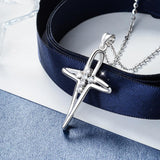 925 Sterling Silver Cross Pendant Necklace Inlay Shiny 6pcs 3.5mm CZ Zircon Stone Pendant Necklace Women Original Jewelry