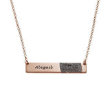 925 Sterling Silver Personalized Fingerprint Bar Necklace -Adjustable 16”-20”
