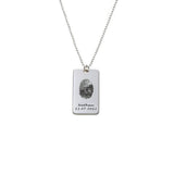 925 Sterling Silver Personalized Fingerprint Dog Tag Necklace