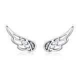  Silver Fairy Wings Stud Earrings