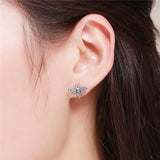 925 Sterling Silver Fashion Bee Stud Earrings
