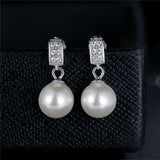 925 Sterling Silver Fashion Pearl Stud Earrings For Women