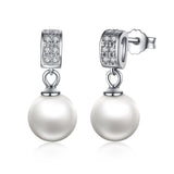 Silver Fashion Pearl Stud Earrings 
