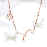 925 Sterling Silver Rose Gold Plated Necklace Fashion Virgo Jewelry For Girls