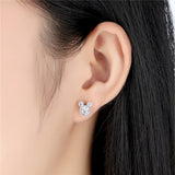 925 Sterling Silver  CZ Mickey Mouse Stud Earrings  For Girls