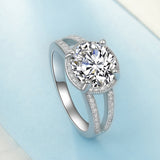 925 Sterling Silver Round Cut Engagement Wedding Anniversary Commitment Ring For Women