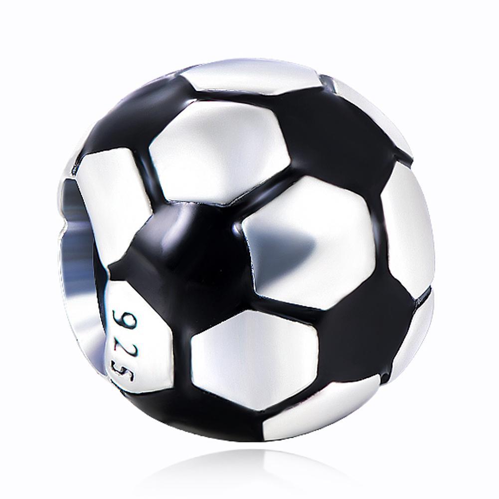 925 Sterling Silver Football Soccer Charm For Bracelet and Necklace