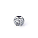 Fashion White Cubic Zirconia Sterling Silver Charm For Bracelet and Necklace
