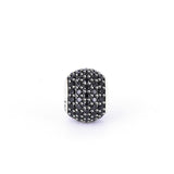 Fashion Black Cubic Zirconia Sterling Silver Charm For Bracelet and Necklace