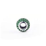 Fashion Green Cubic Zirconia Sterling Silver Charm For Bracelet and Necklace