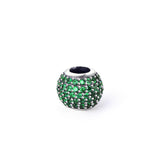 Fashion Green Cubic Zirconia Sterling Silver Charm For Bracelet and Necklace