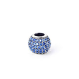 Fashion Blue Cubic Zirconia Sterling Silver Charm For Bracelet and Necklace