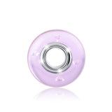 Pink Built-in Bubble Glass Charm for Bracelet and Necklace-925 Sterling Silver