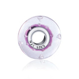 Purple Built-in Bubble Glass Charm for Bracelet and Necklace-925 Sterling Silver