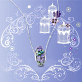 925 Sterling Silver Colorful Flower Glass Charm for Bracelet and Necklace
