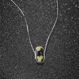 925 Sterling Silver Yellow Flower Black Glass Charm for Bracelet and Necklace