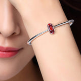Red Hearts Glass Charm for Bracelet and Necklace 925 Sterling Silver