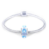 Magic Blue Bubble Glass Charm for Bracelet and Necklace-925 Sterling Silver