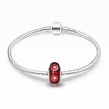 925 Sterling Silver Red Murano Glass Charm for Bracelet and Necklace