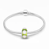 925 Sterling Silver Green Murano Glass Charm for Bracelet and Necklace