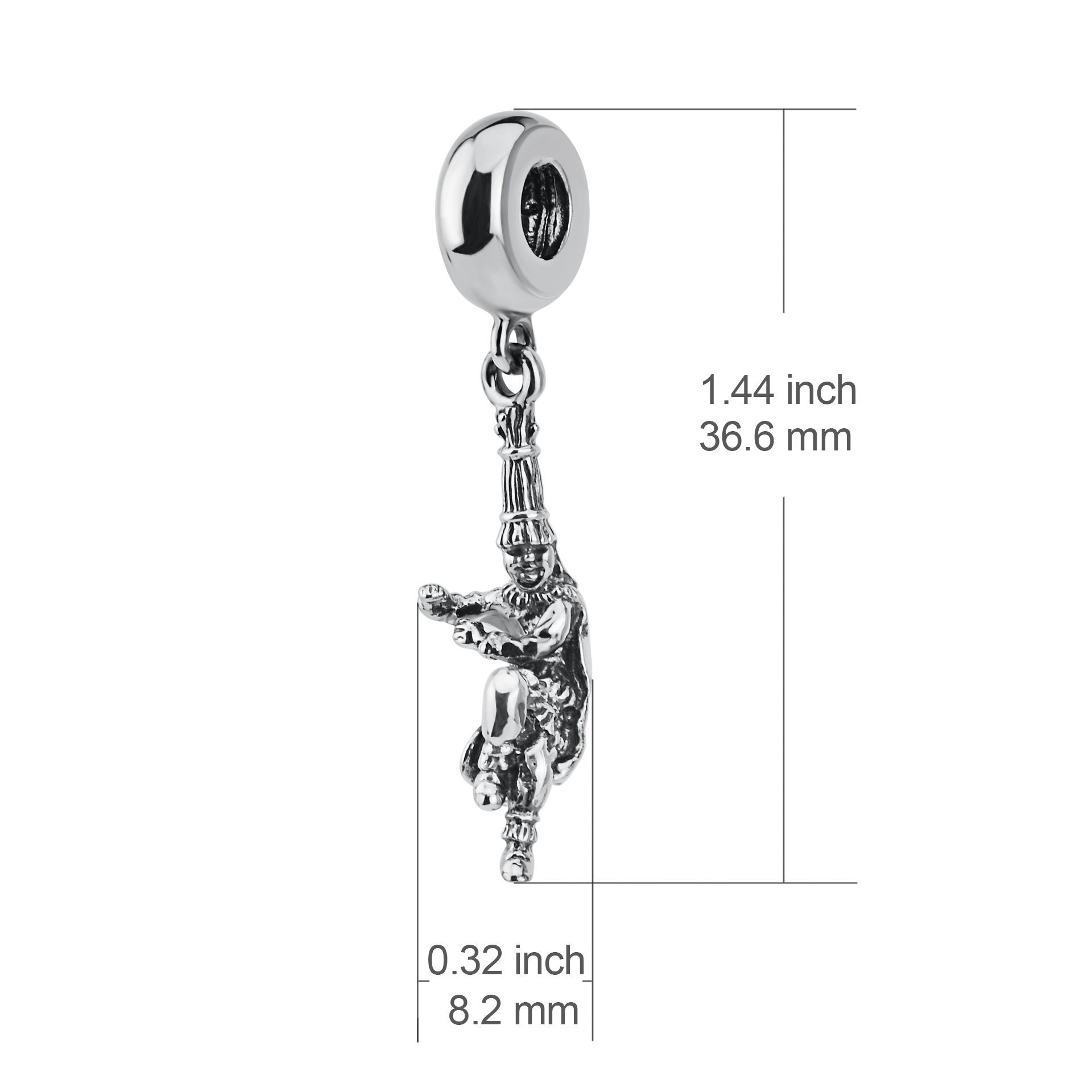 925 Sterling Silver Hero Figure Charm for Bracelet and Necklace