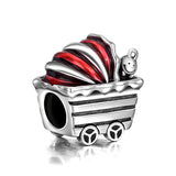 Cute Baby Carriage Sterling Silver Charms for Bracelet and Necklace