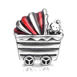 Cute Baby Carriage Sterling Silver Charms for Bracelet and Necklace