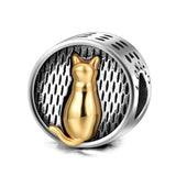 Sterling Silver Cat Figure Charms Fit for Bracelet and Necklace - 925 Sterling Silver OEM And Customization
