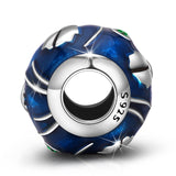 Sterling Silver Adorable Ladybug Blue Charm for Bracelet and Necklace