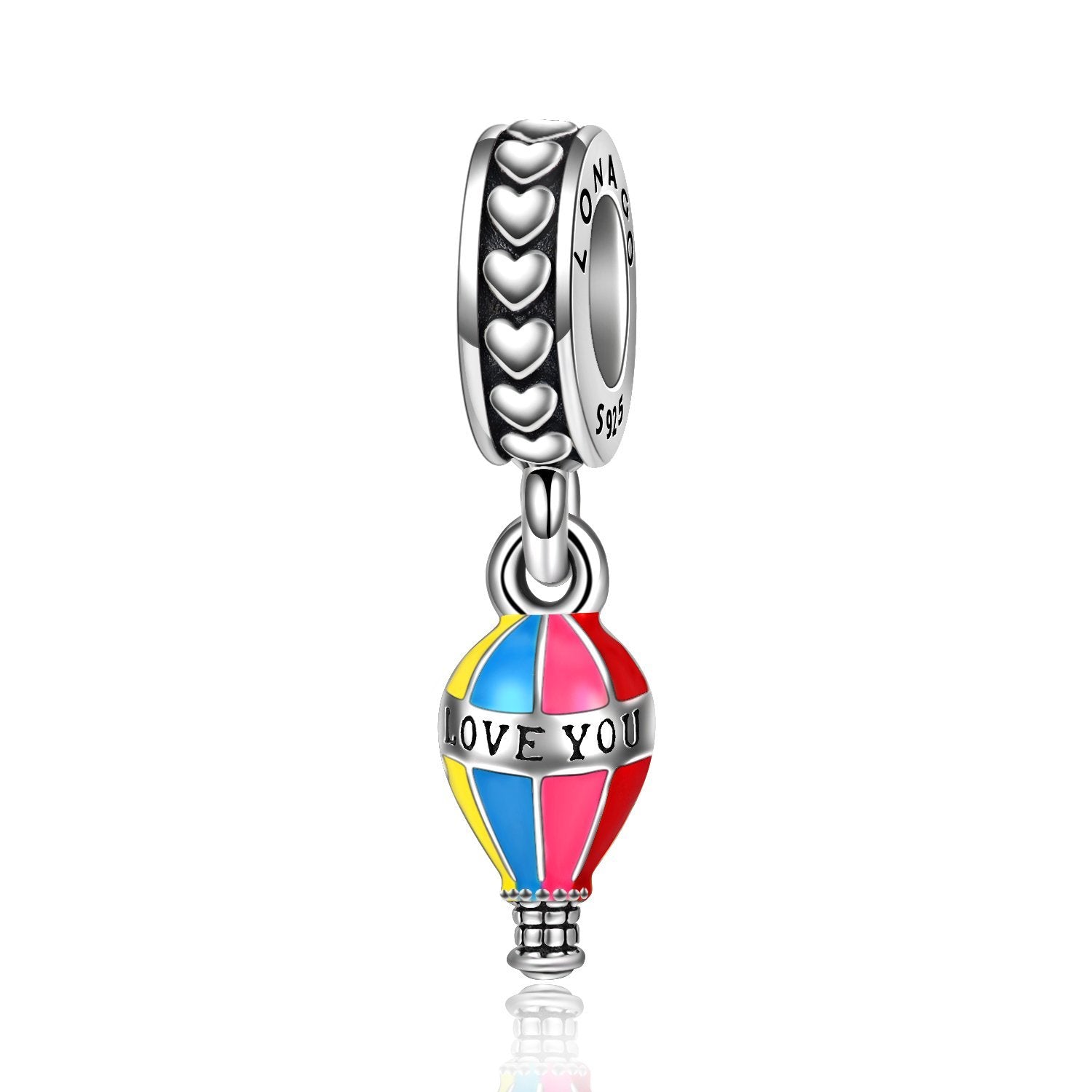 “Hot-air Balloom” Sterling Silver Charm for Bracelet and Necklace