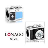 925 Sterling Silver Camera Charm for Bracelet and Necklace