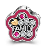 Sterling Silver Family Flower Charm for Bracelet and Necklace