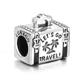 925 Sterling Silver Suitcase Charm for Bracelet and Necklace